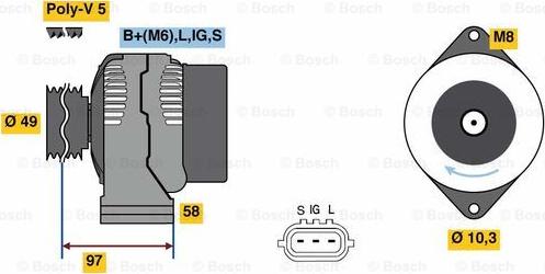 BOSCH 0 986 080 010 - Generator / Alternator aaoparts.ro