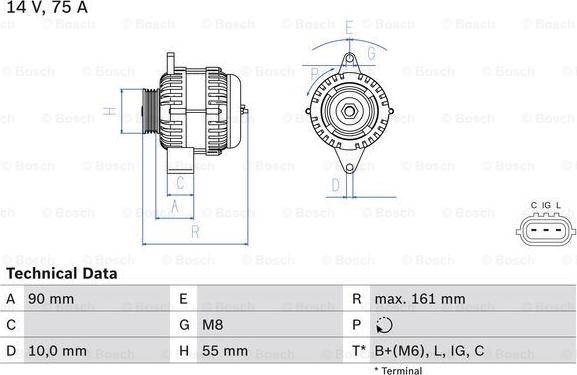 BOSCH 0 986 082 900 - Generator / Alternator aaoparts.ro