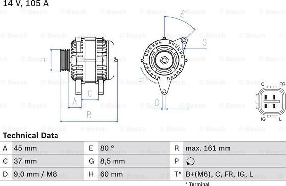 BOSCH 0 986 082 410 - Generator / Alternator aaoparts.ro