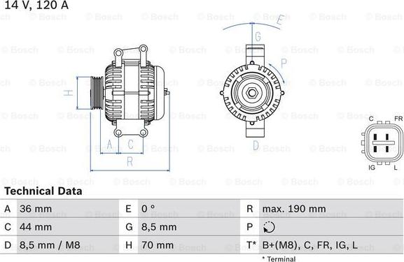 BOSCH 0 986 082 050 - Generator / Alternator aaoparts.ro