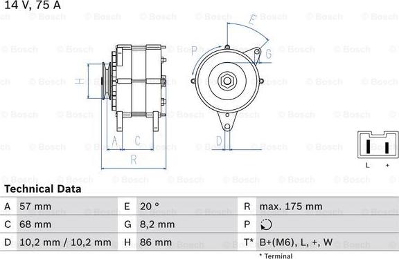BOSCH 0 986 034 861 - Generator / Alternator aaoparts.ro
