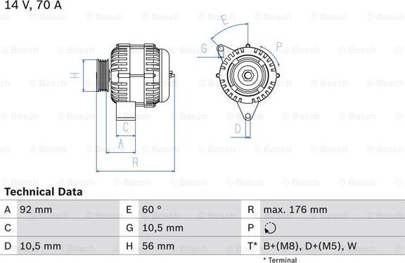 BOSCH 0 986 036 820 - Generator / Alternator aaoparts.ro