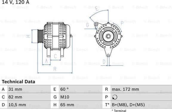 BOSCH 0 986 038 180 - Generator / Alternator aaoparts.ro