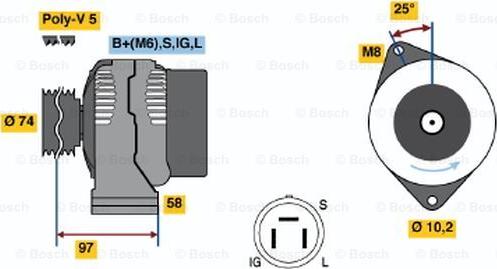 BOSCH 0 986 037 011 - Generator / Alternator aaoparts.ro