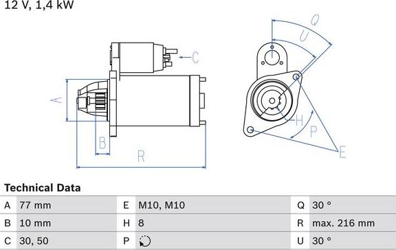 BOSCH 0 986 020 411 - Starter aaoparts.ro