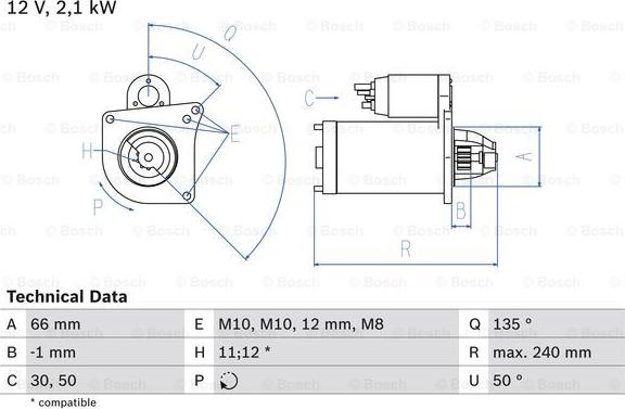 BOSCH 0 986 020 131 - Starter aaoparts.ro