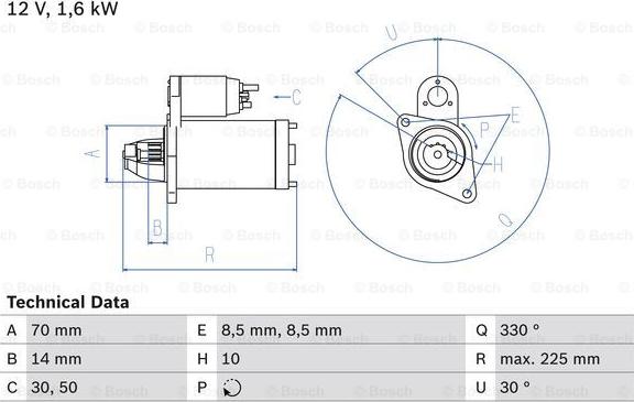 BOSCH 0 986 021 260 - Starter aaoparts.ro