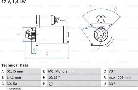 BOSCH 0 986 022 121 - Starter aaoparts.ro