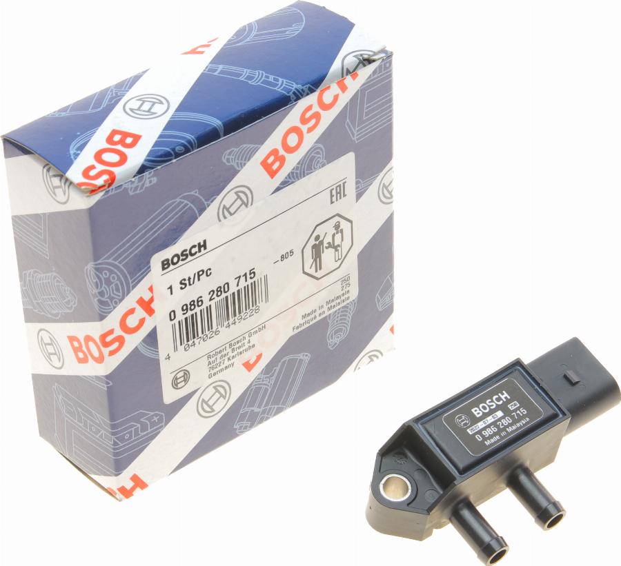 BOSCH 0 986 280 715 - Senzor, presiune gaze evacuare aaoparts.ro