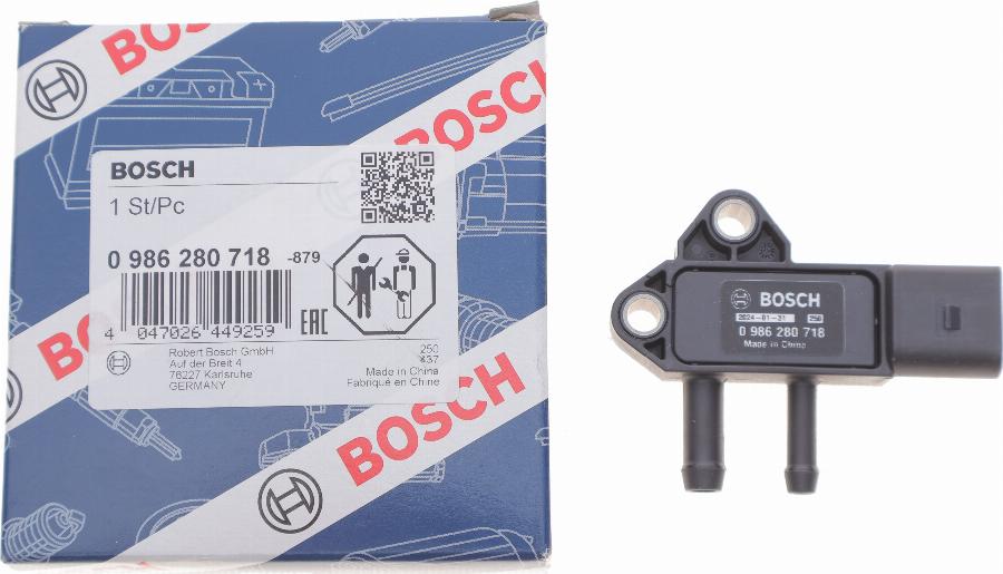 BOSCH 0 986 280 718 - Senzor, presiune gaze evacuare aaoparts.ro