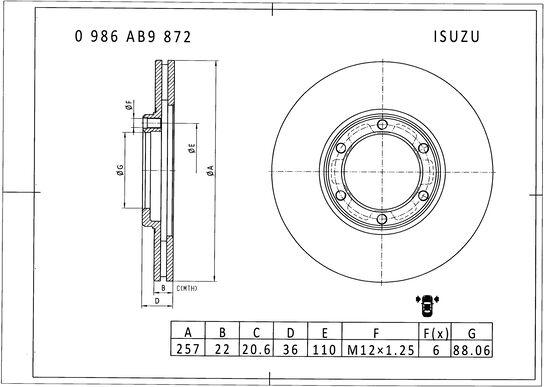 BOSCH 0 986 AB9 872 - Disc frana aaoparts.ro