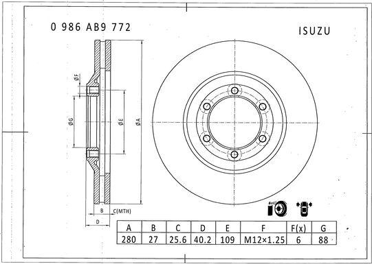 BOSCH 0 986 AB9 772 - Disc frana aaoparts.ro