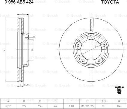 BOSCH 0 986 AB5 424 - Disc frana aaoparts.ro