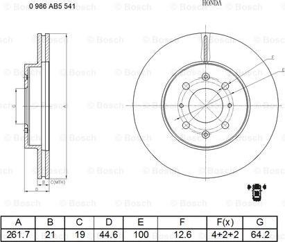 BOSCH 0 986 AB5 541 - Disc frana aaoparts.ro