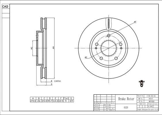 BOSCH 0 986 AB5 661 - Disc frana aaoparts.ro