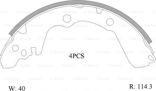 BOSCH 0 986 AB0 004 - Set saboti frana aaoparts.ro