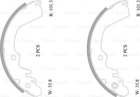 BOSCH 0 986 AB0 835 - Set saboti frana aaoparts.ro