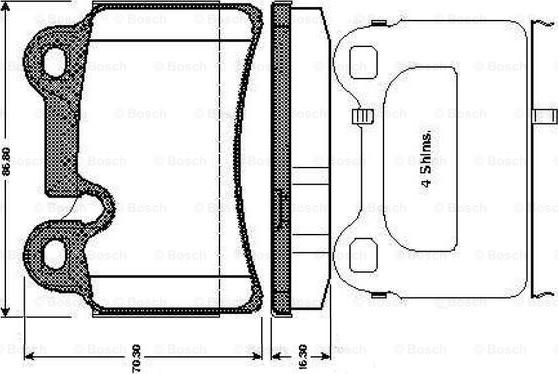 BOSCH 0 986 TB3 075 - Set placute frana,frana disc aaoparts.ro