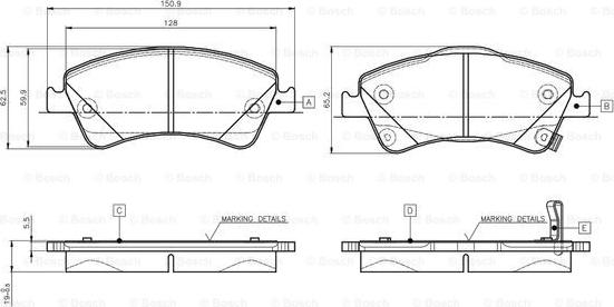 BOSCH 0 986 TB3 146 - Set placute frana,frana disc aaoparts.ro