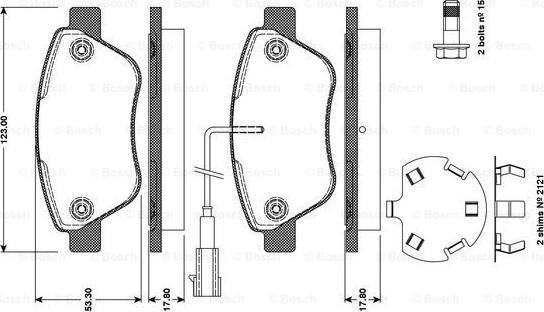 BOSCH 0 986 TB3 111 - Set placute frana,frana disc aaoparts.ro