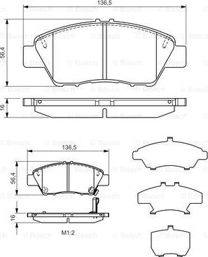 BOSCH 0 986 TB3 185 - Set placute frana,frana disc aaoparts.ro