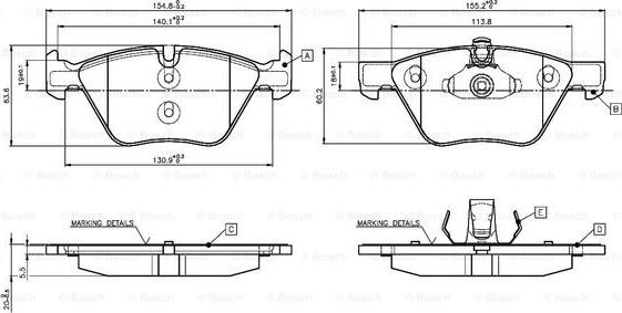 BOSCH 0 986 TB3 136 - Set placute frana,frana disc aaoparts.ro