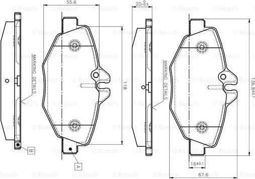 BOSCH 0 986 TB2 450 - Set placute frana,frana disc aaoparts.ro