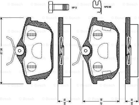 BOSCH 0 986 TB2 299 - Set placute frana,frana disc aaoparts.ro