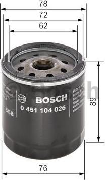 BOSCH 0 451 104 026 - Filtru ulei aaoparts.ro