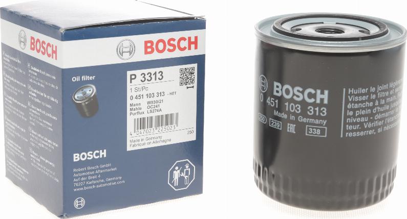 BOSCH 0 451 103 313 - Filtru ulei aaoparts.ro