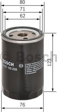 BOSCH 0 451 103 258 - Filtru ulei aaoparts.ro