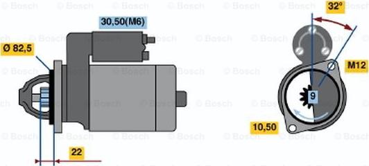 BOSCH 0 001 107 045 - Starter aaoparts.ro