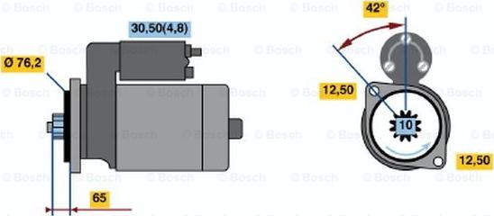 BOSCH 0 001 123 014 - Starter aaoparts.ro