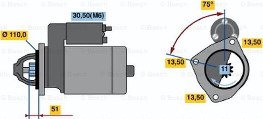 BOSCH 0 001 372 007 - Starter aaoparts.ro