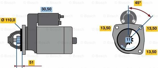 BOSCH 0 001 263 004 - Starter aaoparts.ro