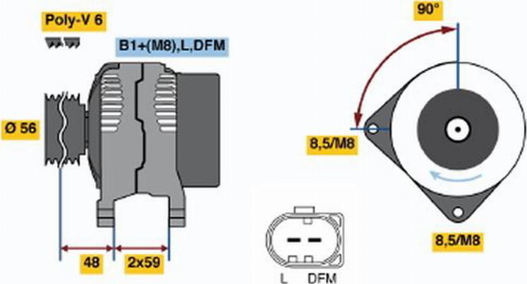 BOSCH 0 124 315 035 - Generator / Alternator aaoparts.ro