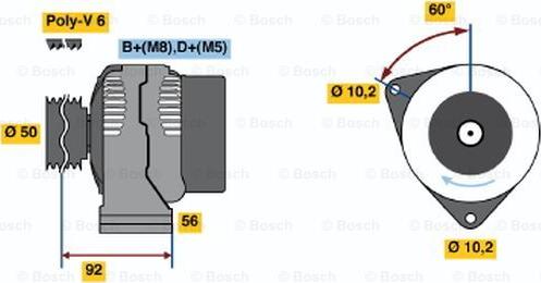BOSCH 0 123 520 006 - Generator / Alternator aaoparts.ro