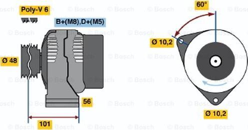 BOSCH 0 123 510 039 - Generator / Alternator aaoparts.ro