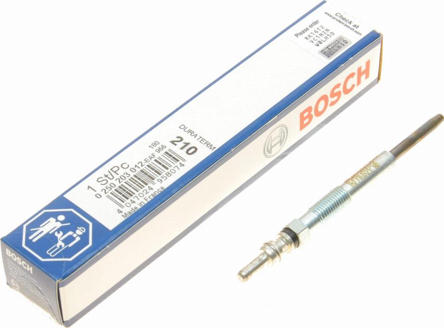 BOSCH 0 250 203 012 - Bujie incandescenta aaoparts.ro