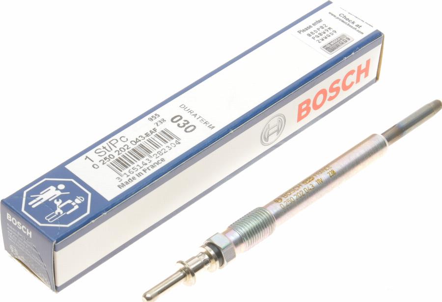 BOSCH 0 250 202 043 - Bujie incandescenta aaoparts.ro