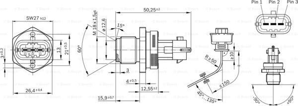 BOSCH 0 281 002 907 - Senzor, presiune combustibil aaoparts.ro