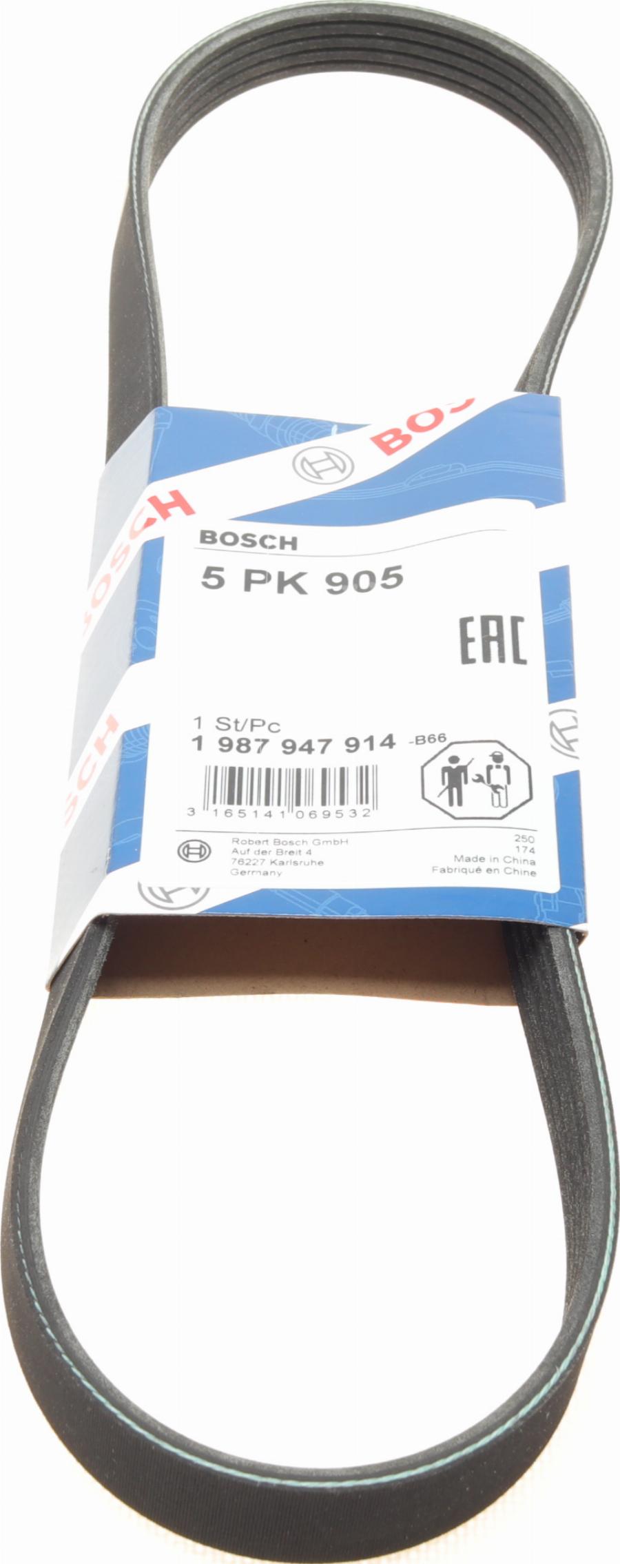 BOSCH 1 987 947 914 - Curea transmisie cu caneluri aaoparts.ro