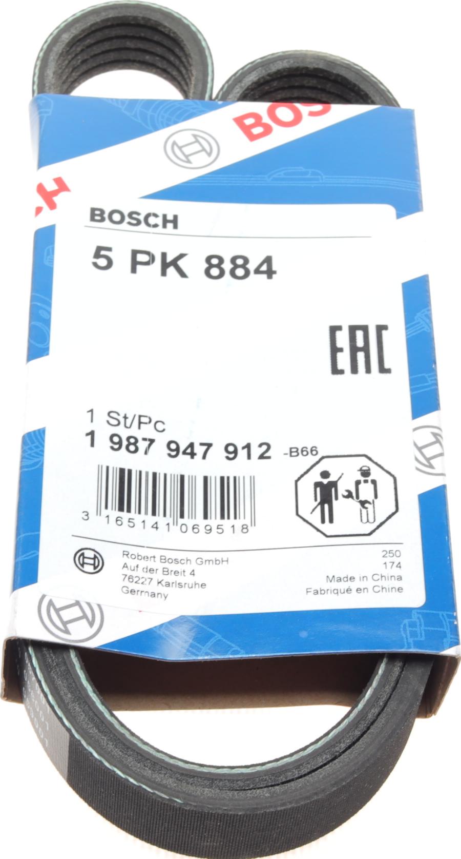 BOSCH 1 987 947 912 - Curea transmisie cu caneluri aaoparts.ro