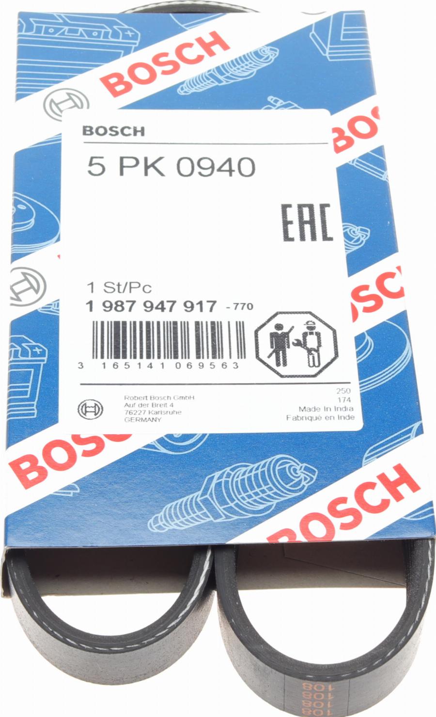 BOSCH 1 987 947 917 - Curea transmisie cu caneluri aaoparts.ro