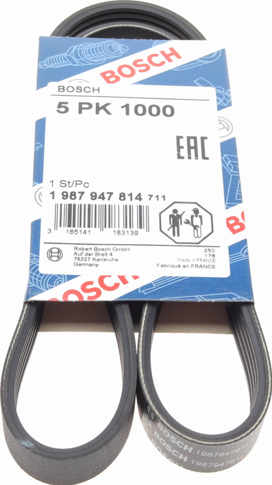 BOSCH 1 987 947 814 - Curea transmisie cu caneluri aaoparts.ro