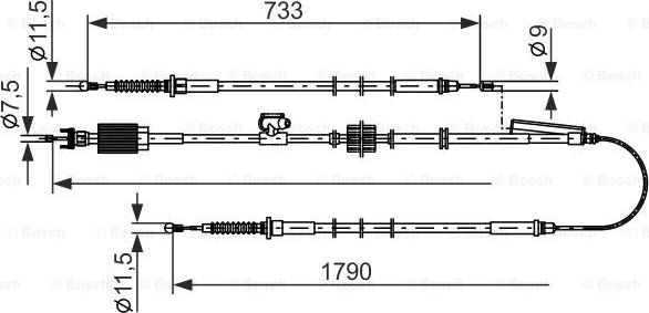 BOSCH 1 987 482 803 - Cablu, frana de parcare aaoparts.ro