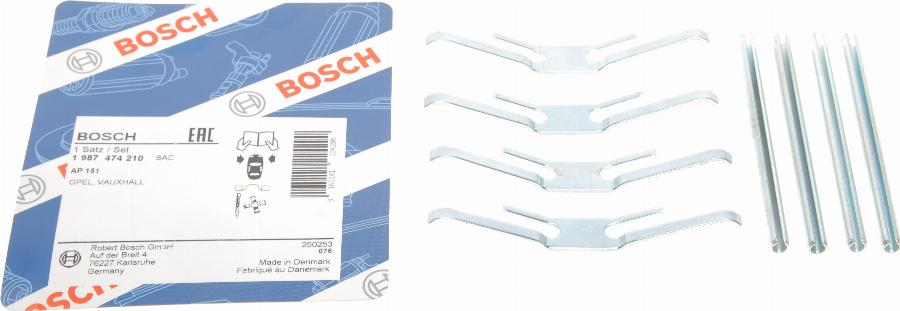 BOSCH 1 987 474 210 - Set accesorii, placute frana aaoparts.ro