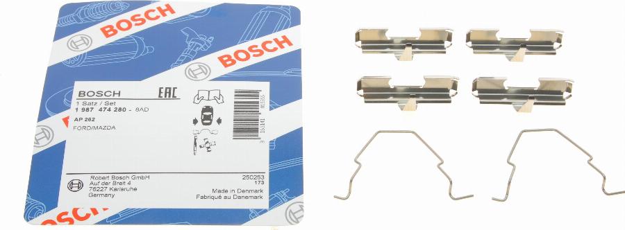 BOSCH 1 987 474 280 - Set accesorii, placute frana aaoparts.ro