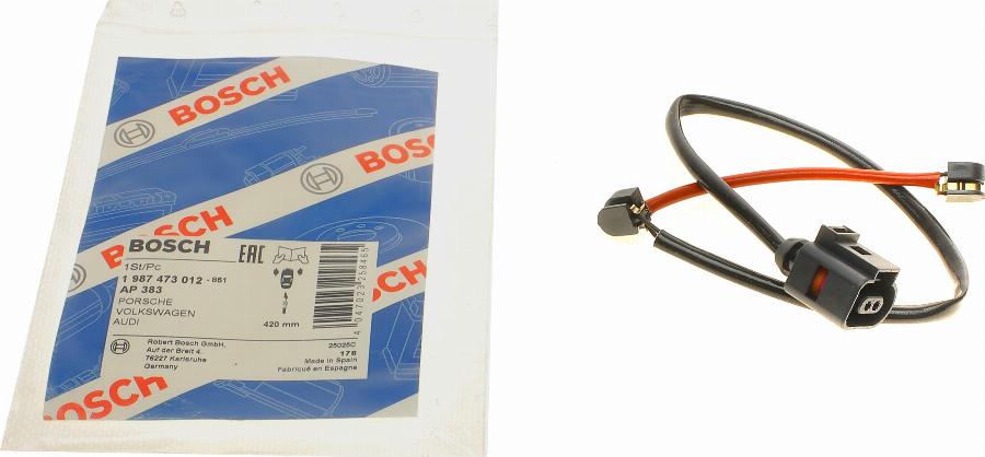 BOSCH 1 987 473 012 - Senzor de avertizare,uzura placute de frana aaoparts.ro