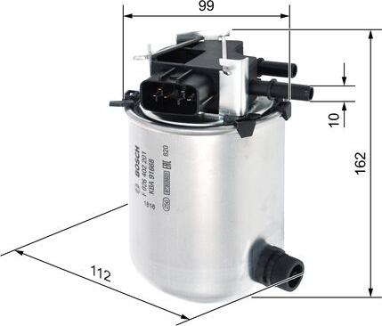 BOSCH F 026 402 201 - Filtru combustibil aaoparts.ro